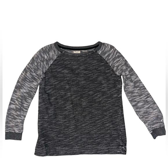 Champion Creneck Raglan Sweatshirt Gray Size Medium - Picture 5 of 10